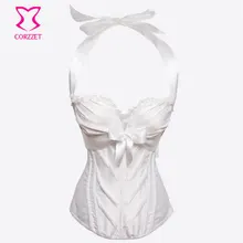 White Bridal Bows Push Up Bra Corset Wedding Sexy Gothic Lingerie Intimate Corsets Plus Size Women Corpetes E Espartilhos XS-6XL