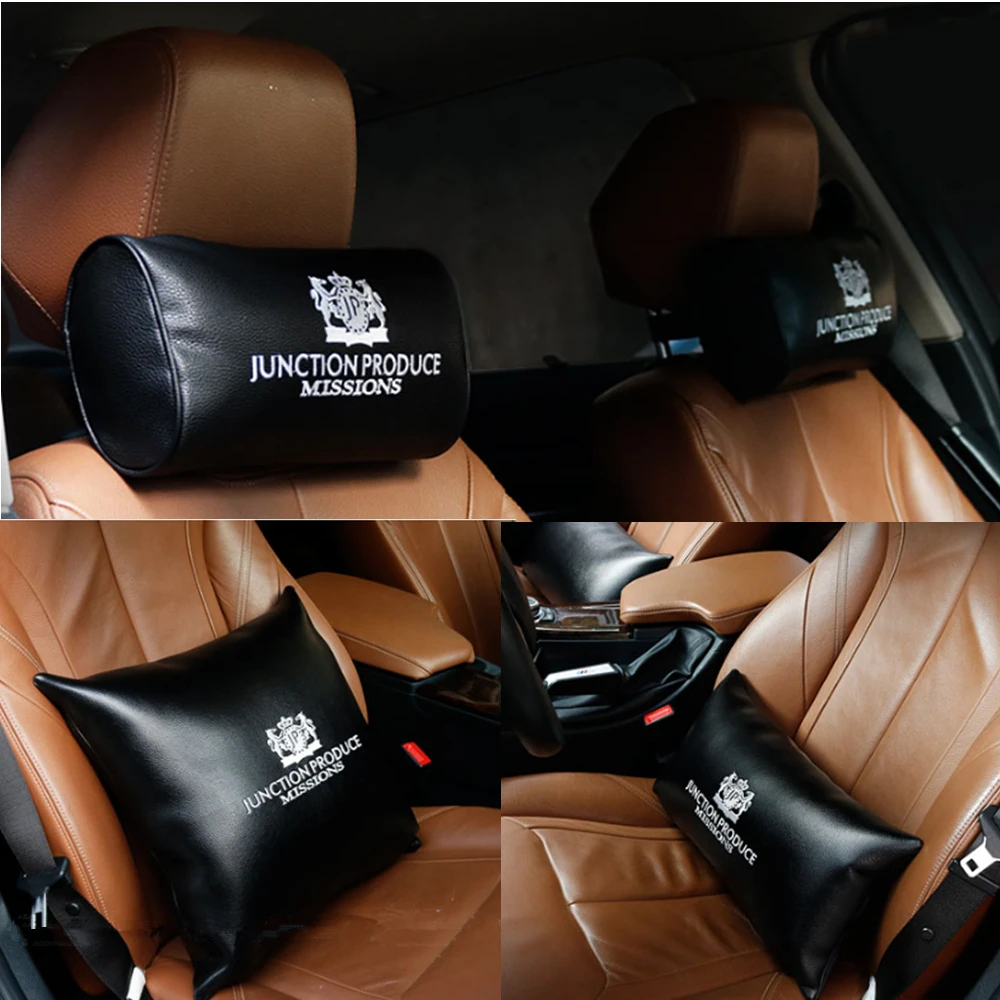 A Set 5In1 5Pcs JP Pillows Junction Produce Black White Pu Leather
