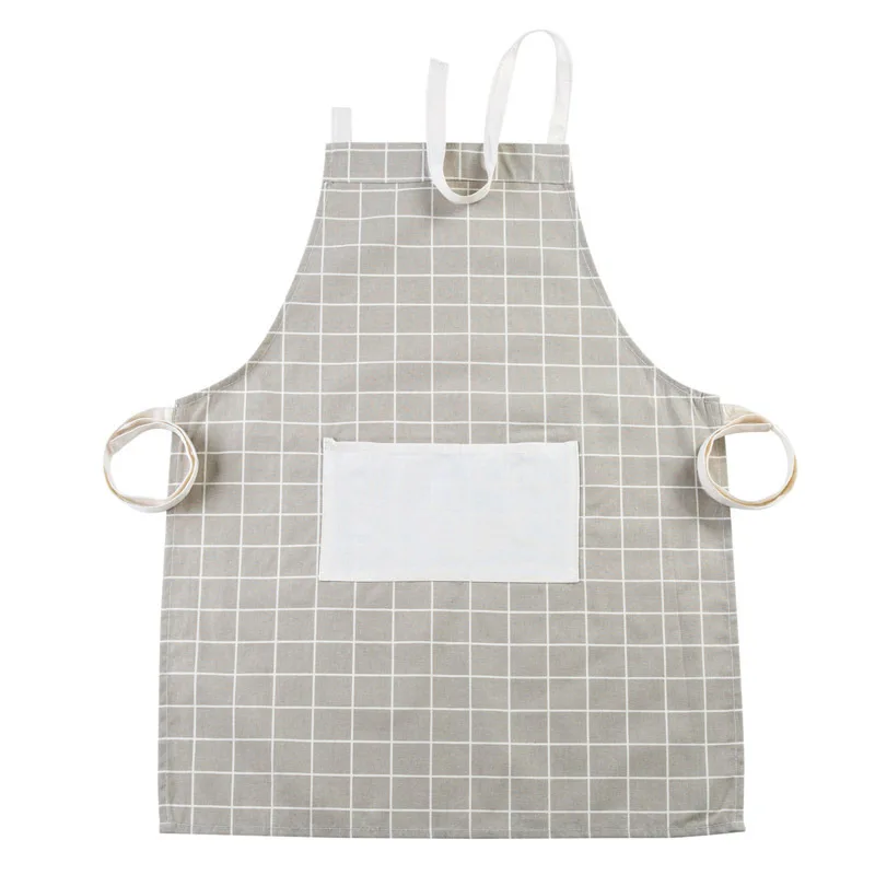 Modern Simple Style Hot Sale High Quality Cotton Waterproof Women Aprons Adjustable Sleeveless Cooking Work Aprons Kitchen Apron - Цвет: Light Grey