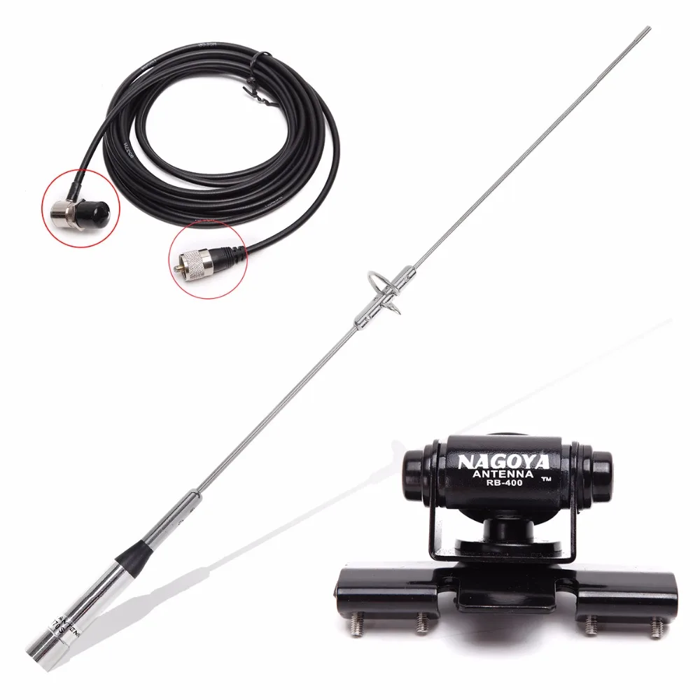 

Abbree NL-770S Dual Band Antenna + RB-400 Antenna Mount Clip + 5M Cable For Baofeng TYT QYT Baojie Mobile Car Radio