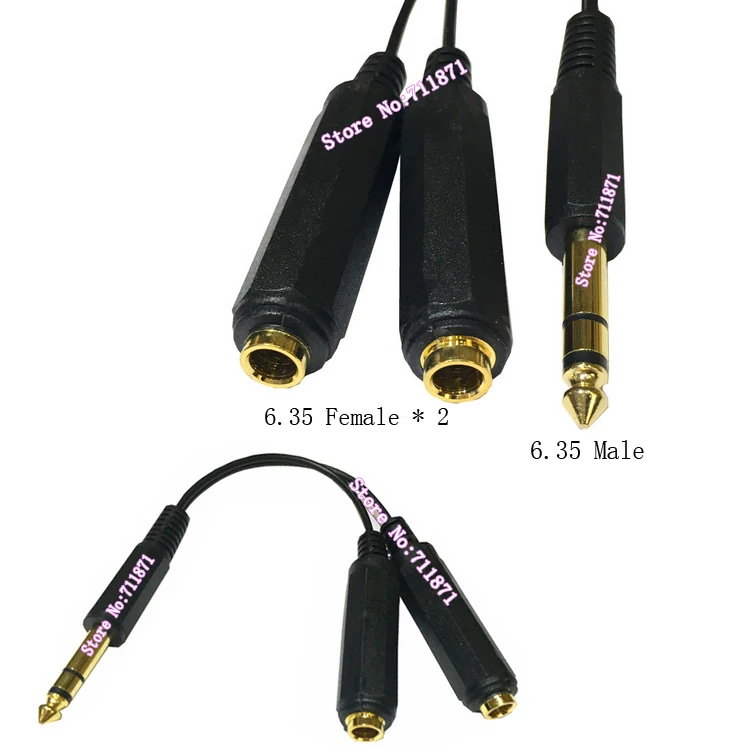 

6.35 Male 2*6.35mm Female Audio Cable 6.35mm Male Jack to 2 x 1/4 Female Plug Stereo Audio Adapter Cable 6.35 Male Female