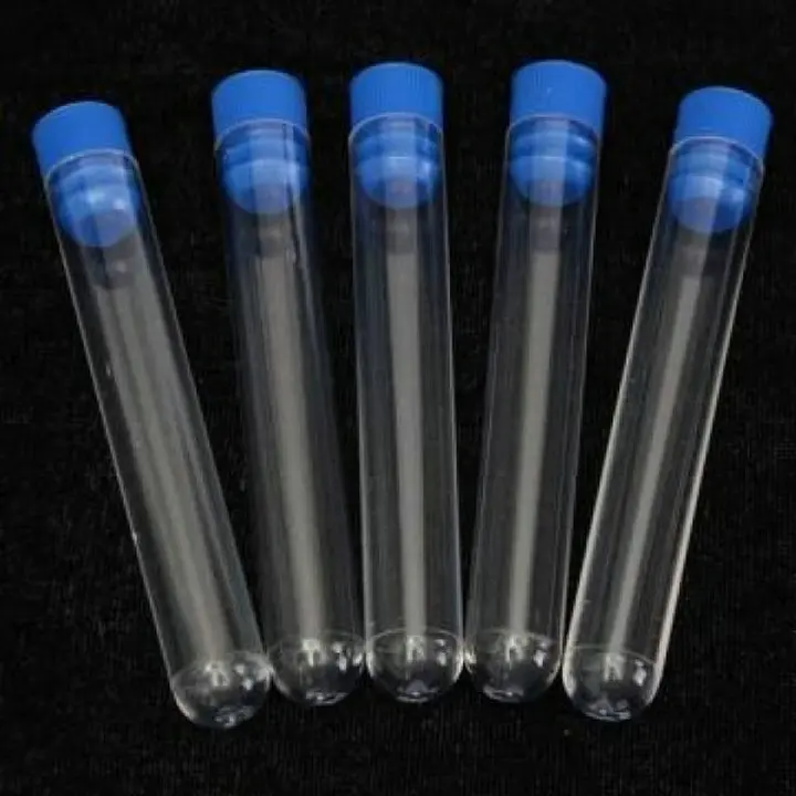 200 шт 15x150 мм прозрачные пластиковые пробирки с синими/красными пробками для различных школьных экспериментов и тестов