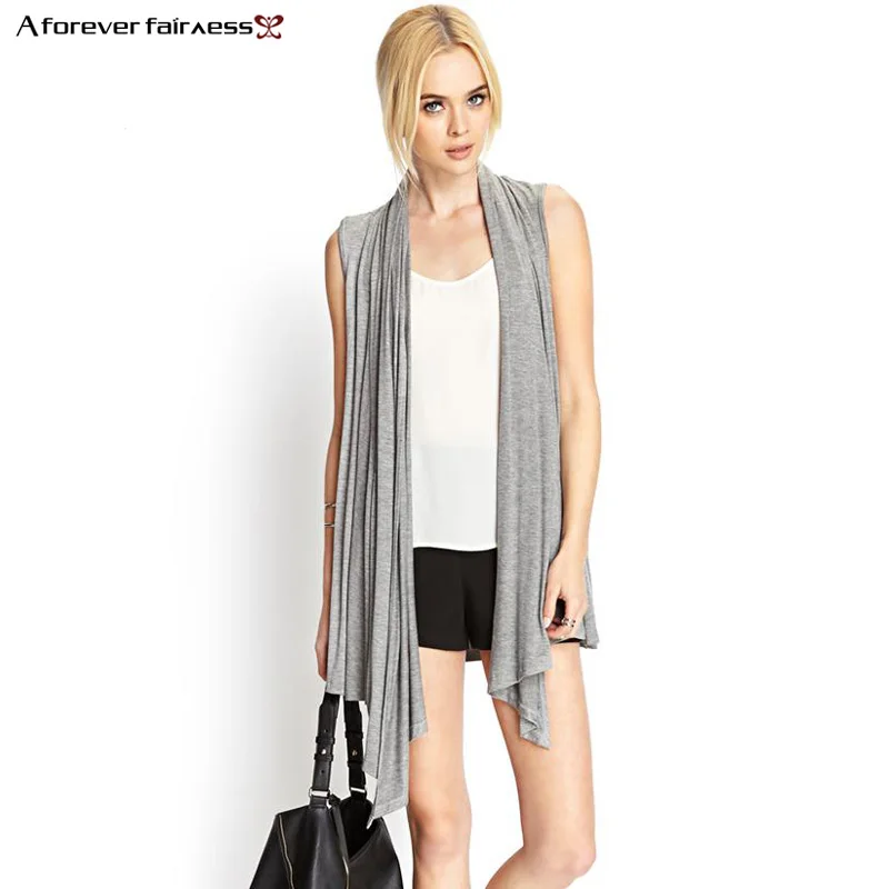 

A Forever Women Tops Sleeveless Women Blouses Shirt Asymmetry Street Fashion Cardigan Casual Cardigan Kimono Blusas AFF132