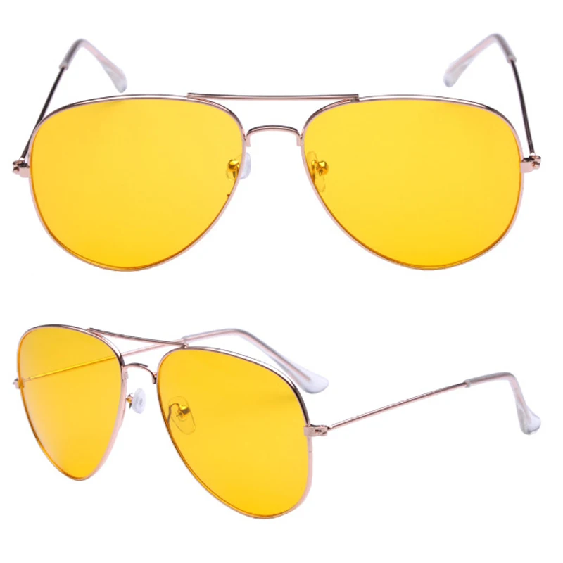 

Polarized Sunglasses Men Women Driving Glasses Goggles Driver Aviation Yellow Sun Glasses UV400 yellow color Night Vision