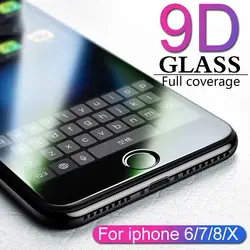 Защитное стекло 9D для iPhone 6, 6S, 7, 8 Plus, X, стекло на iPhone 7, 6, 8, XR, XS Max, защита экрана для iPhone 7, 6, защита экрана для XR