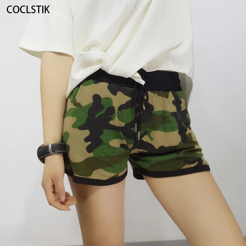 High Quality Womens Green Camouflage Shorts Summer Female Cotton Shorts