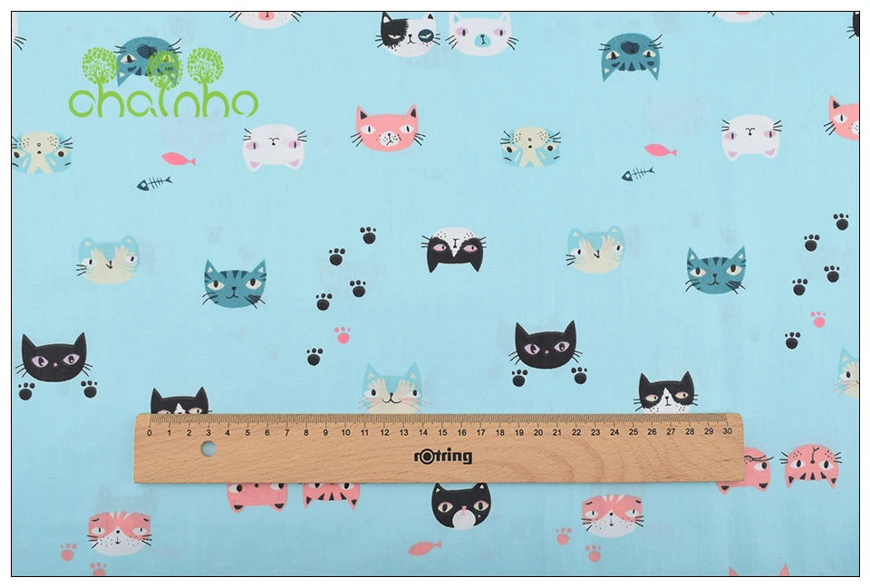 Chainho, серия Cat, печатная саржевая хлопчатобумажная ткань, для поделок шитья, простыня для ребенка и ребенка, подушка, материал для подушки, полуметр