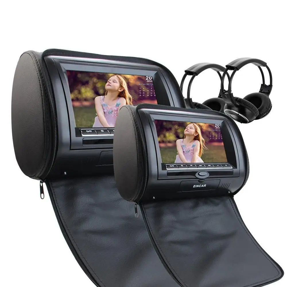 Free 2 IR Infrared Headphones include Dual Car Headrest CD DVD Player