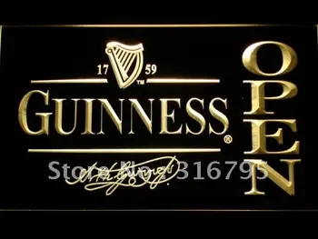 

038 Guinness Beer OPEN Bar LED Neon Sign with On/Off Switch 20+ Colors 5 Sizes to choose