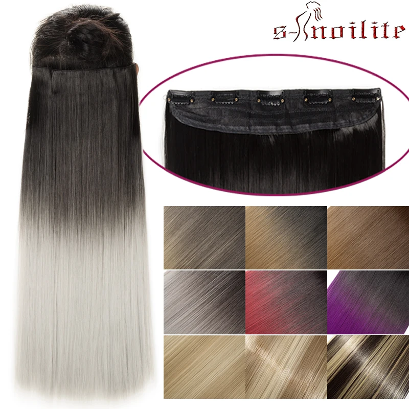 S noilite 25 &quotСинтетические 5 клипов градиентные длинные прямые заколки для волос в