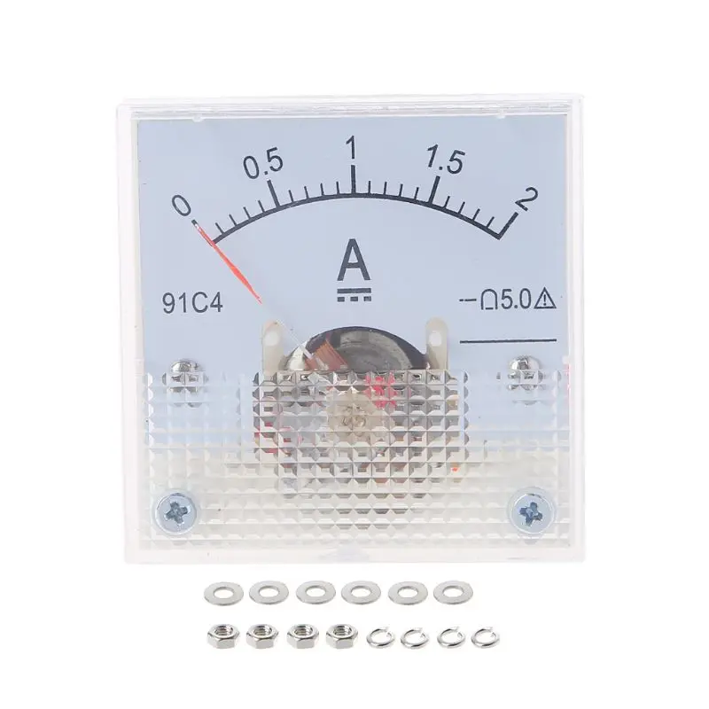 OOTDTY класс 2,5 Точность DC 100uA 20mA 30mA 500mA 0-1A 2A 3A 5A 10A 15A 20A 30A амперметр переменного тока аналоговые Панель Амперметр 91C4 - Цвет: 2A