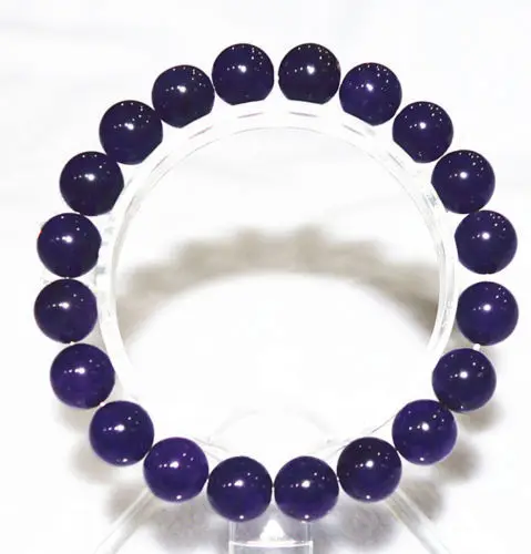 NEW Beautiful 10mm deep purple amethyst bead stretch bracelet 7.5 inches AAA | Украшения и аксессуары