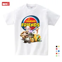 children t shirts girls 9 years boys games can Talking Tom Cat t shirt Summer Child Cat Tom and his friends funny cool tops
