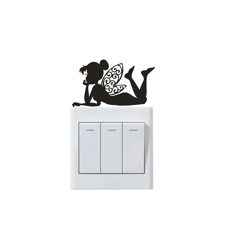 

Fairy Vinyl Wall Sticker Nursery Bedroom Switch Stickers Cute Fairy Light Switch Viyl Decals Fairy Girl Kids Room Art AZ006