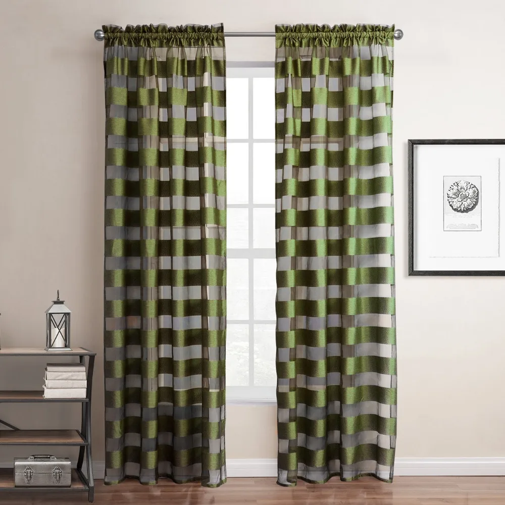 Online kopen wholesale groene streep gordijnen uit china groene ...