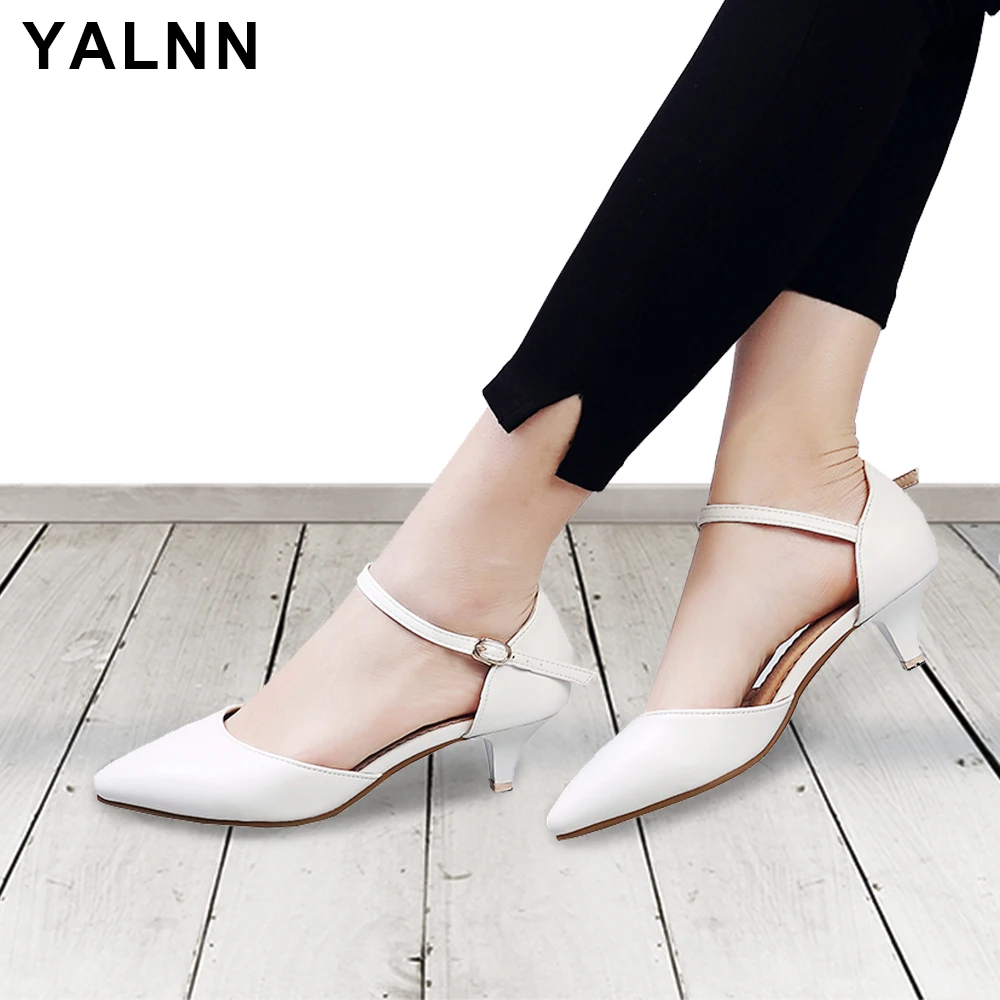Acheter YALNN Femmes Sandales Talons hauts Chaussures Dames Sexy Sumer 2019 Grande Taille En Cuir Sandales Talons hauts Peep Toe Bride à La Cheville pour les Femmes
