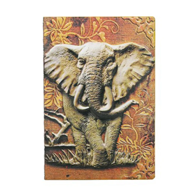 

Elephant Cover A5 Notebook Vintage Journal Retro Notepad Relief Effect Cute European Diary Office Stationery Kawaii #8