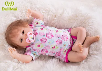 

DollMai Boneca Reborn 18 inch 46cm Silicone reborn baby Dolls Reborn Bebes reborn Realista Fashion Doll alive newborn doll