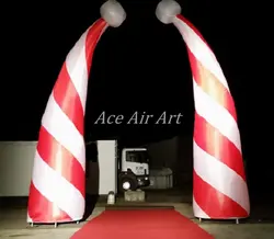 Гигантский 3M H надувные светильники декорационные светодиодные светильники надувные кривой конус с баз для Рождества