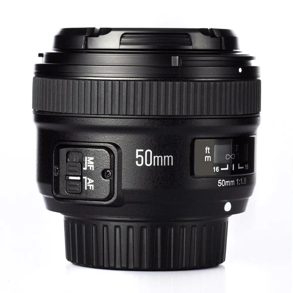 Объектив YONGNUO YN 50 мм YN50mm f/1 8 AF + бленда УФ фильтр 58 чехол комплект с автофокусом для