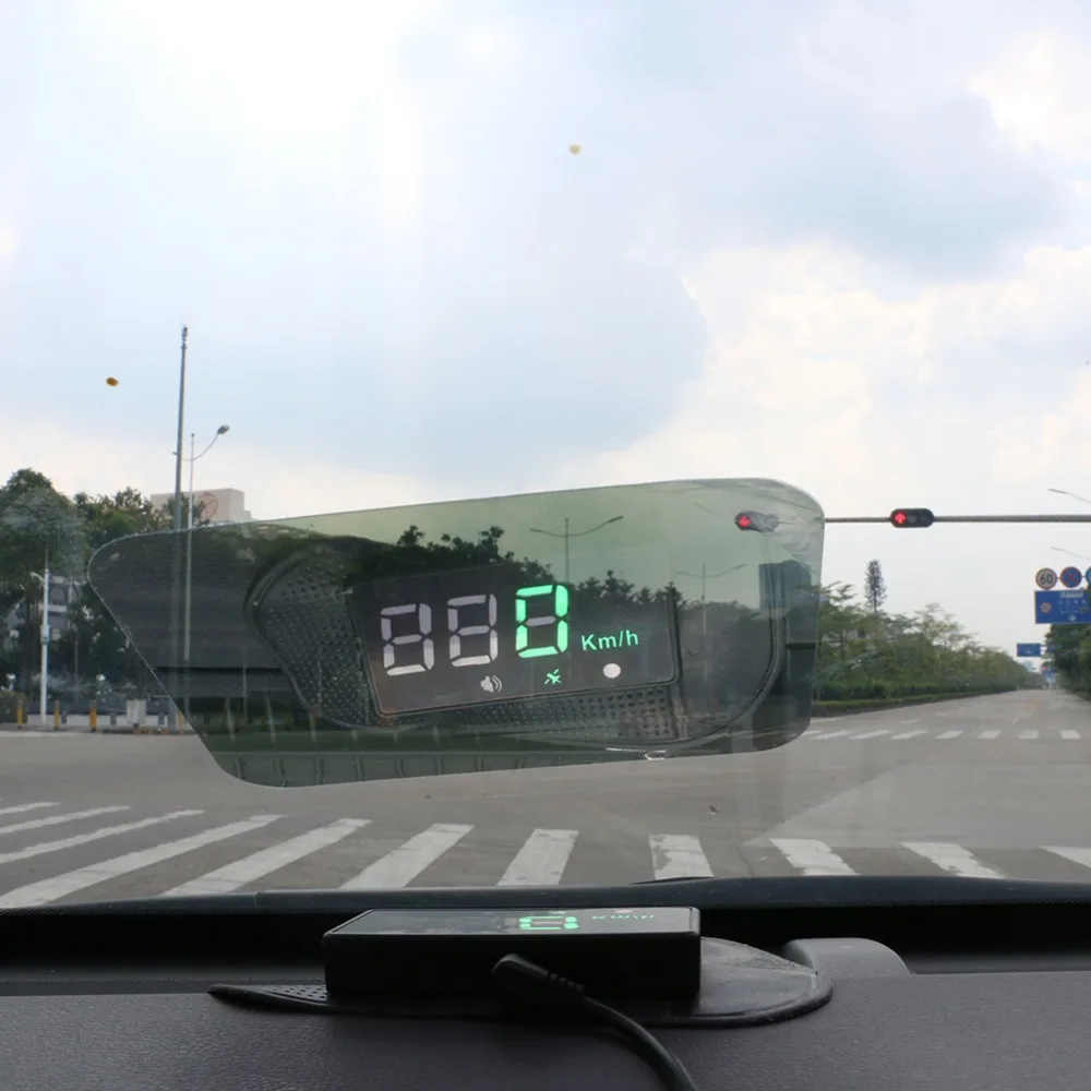 Автомобильный проектор на лобовое стекло, gps, HUD, дисплей, универсальный автомобильный измеритель скорости, сигнал тревоги, позиционирование, цифровой светодиодный