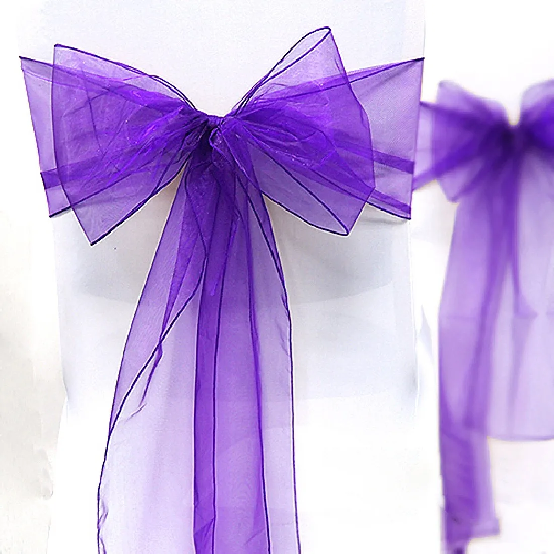 

25pcs/set Organza Chair Sashes Bow Wedding Events Supplies Party Decoration 25 Colors