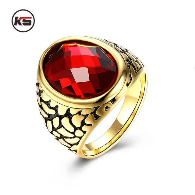 new big oval red male wedding ring mens crystal jewelry 14kt yellow gold filled engagement trendy - Male Wedding Ring new big oval red male wedding ring mens crystal jewelry 14kt yellow gold filled engagement trendy - Male Wedding Ring