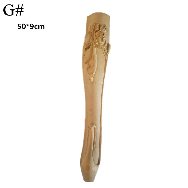 

50CM*9CM European solid Oaken flower Wooden Tea Table Wood Carving Feet legs Furniture Table Cabinet Foot Leg Wood Carved legs