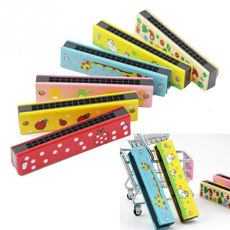 

Creative Mini Chilren Beginner Wooden Harmonica Early Education Enlightenment Musical Instruments for Baby