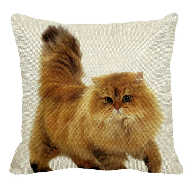 Xunyu персидская кошка льняная Подушка Чехол Диван квадратная декоративная наволочка с животным узором для подушек размером 45*45 см AC008 - Цвет: 1