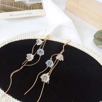 

South Korean Original Hand-Made Mini-Long Metal Tassels Dangle Earrings