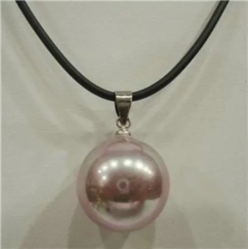 

Hot sale new Style >>>>>Beautiful !16MM Purple sea shell pearl pendant necklace 18'' AAA