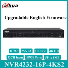 Dahua NVR4232-16P-4KS2 сетевой видеорегистратор жесткий диск 32CH 8MP 1U 16POE 4 K H.265 Lite 2 SATA заменить NVR4216-16P-4KS2