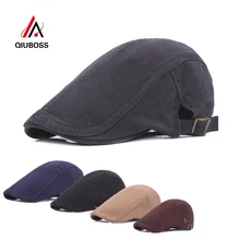 QIUBOSS/Модная хлопковая кепка для мужчин и женщин; Кепка для газетчика; Повседневная кепи для гольфа на плоской подошве; кепи в таксистском стиле; унисекс; Кепка для путешествий; Sombrero