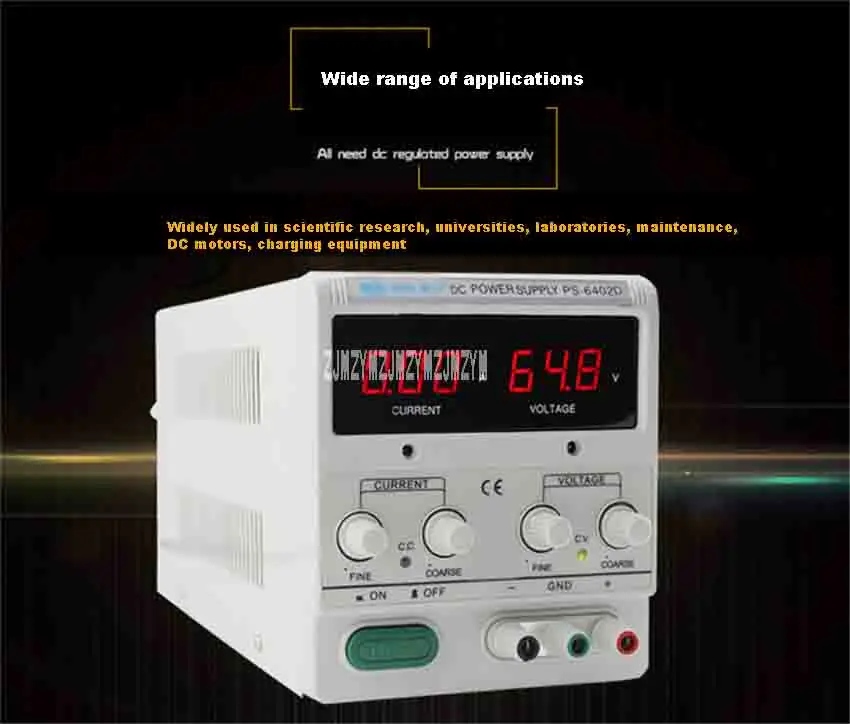 Высокая precisionDigital Регулируемый DC Питание 0-64 В 0-2A PS-6402D 3LED цифровой Дисплей для лаборатории Тетрадь ремонт компьютеров