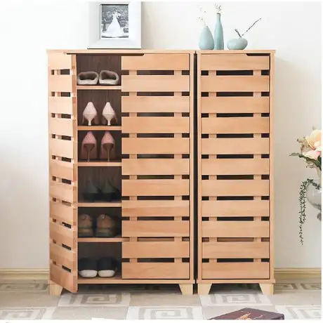 Shoe Cabinets Shoe Rack Home Furniture Beech Solid Wood Shutter