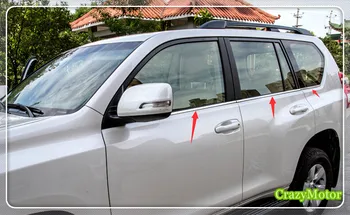 

Stainless Steel Car Bottom Window Frame Sill cover Trim sticker For Toyota Prado FJ150 2010-2018 Auto accessories car styling