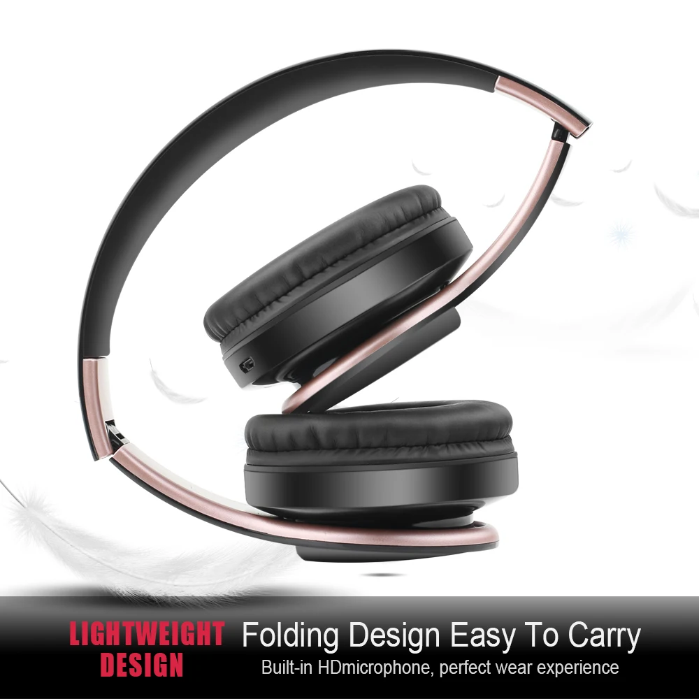 Wireless Bluetooth Headphone Foldable Stereo Headset with Mic Support FM radio TF AUX Handsfree Equalizer Music Earphone Earbuds (2)