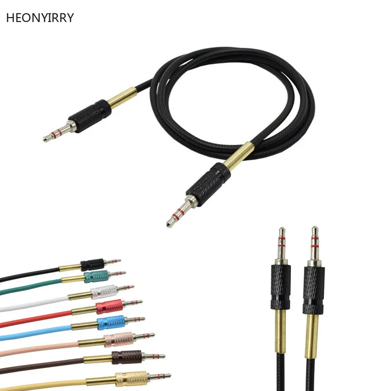 Kopen 3.5mm Jack Audio Kabel Jack 3.5 Male naar Mannelijke Metalen Audio Aux Kabel Voor iPhone Auto Hoofdtelefoon Luidsprekerkabel lijn Aux Cord MP3