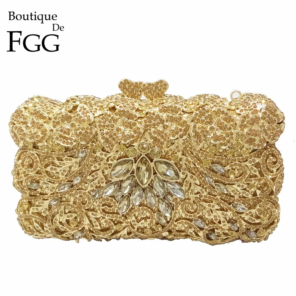 

Dazzling Famous Brand Designer Women Gold Crystal Evening Clutch Bag Bridal Metal Box Hard Case Wedding Shoulder Handbags Purses