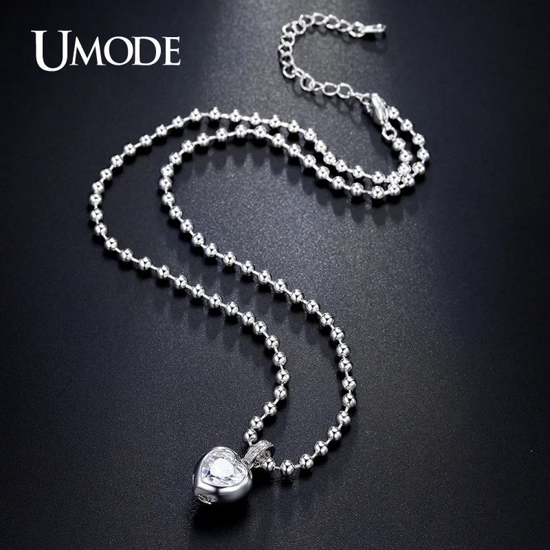 Umode 10 X мм ясно Heart Shaped CZ белый позолоченный пухлые в форме сердца моделируется