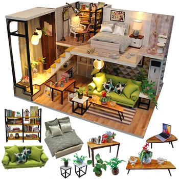 

Cutebee Doll House Furniture Miniature Dollhouse DIY Miniature House Room Box Theatre Toys for Children stickers DIY Dollhouse N