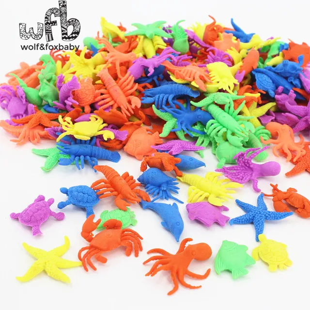 1kg/bag ocean animal growing toy wholesales Marine biology Plastic toys