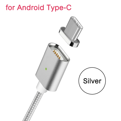 Магнитный кабель CANDYEIC usb type C для huawei Nova 4 mate 30 mate 20pro mate X mate RS для Honor v20 Note10 Magic 2 USB кабель - Цвет: silver