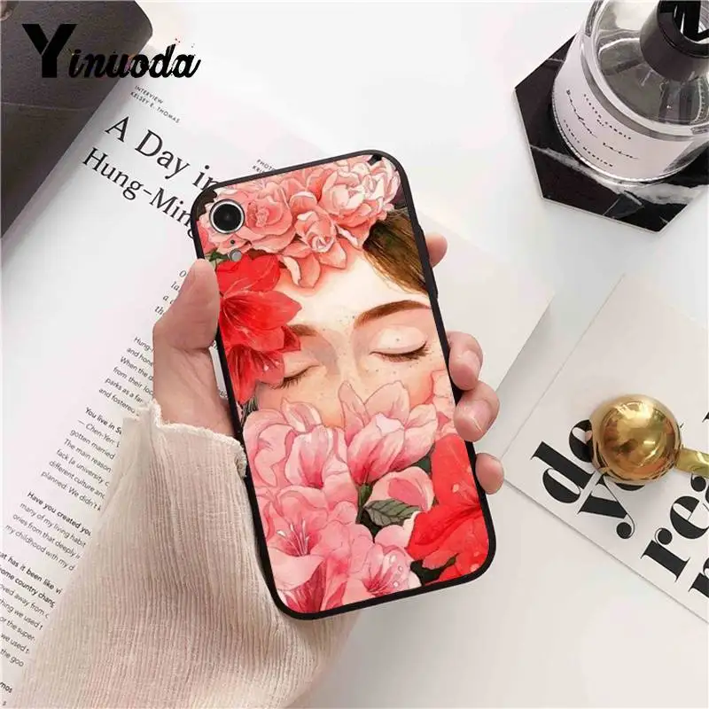 Cartoon girl eye face flower fashion Love Heart