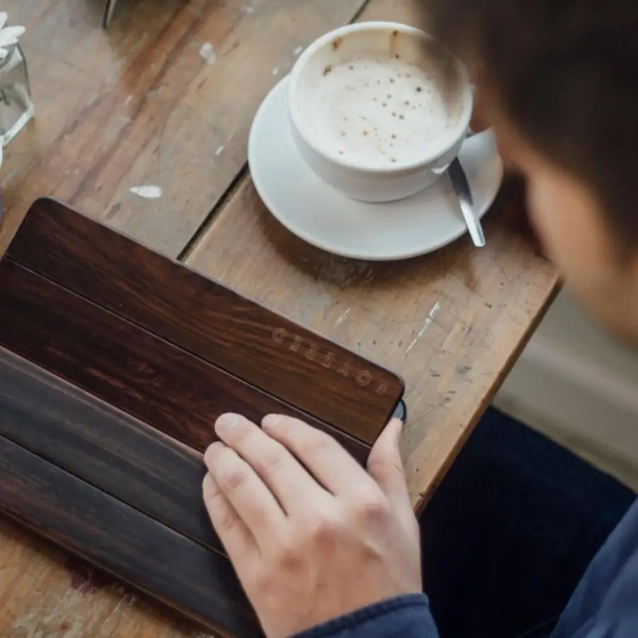 Новый горячий Фолио Стиль чехол из натурального дерева для iPad Air Padauk дерево Флип