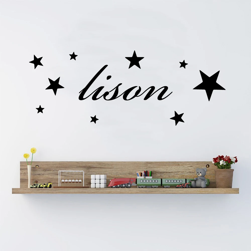 

Custom name Wall Stickers Lover Home Decoration Accessories Removable Vinyl Mural Wallpaper Home Party Decor Wallpaper