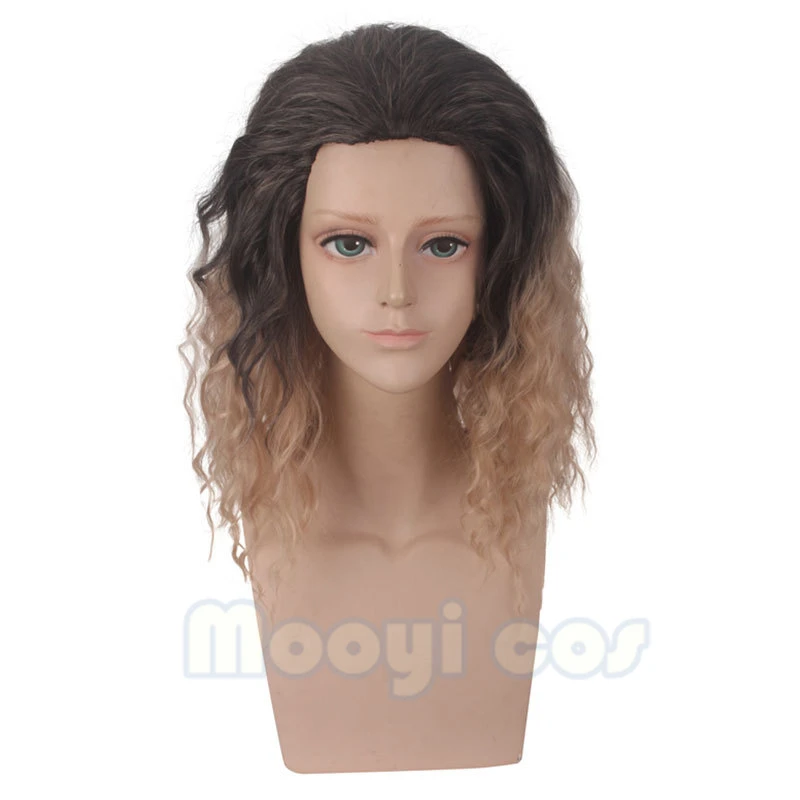 Карнавальный парик Aquaman Arthur Curry, 45 см, средняя длина, кудрявые, термостойкие синтетические волосы, черный, коричневый, градиент, льняной парик для ролевых игр