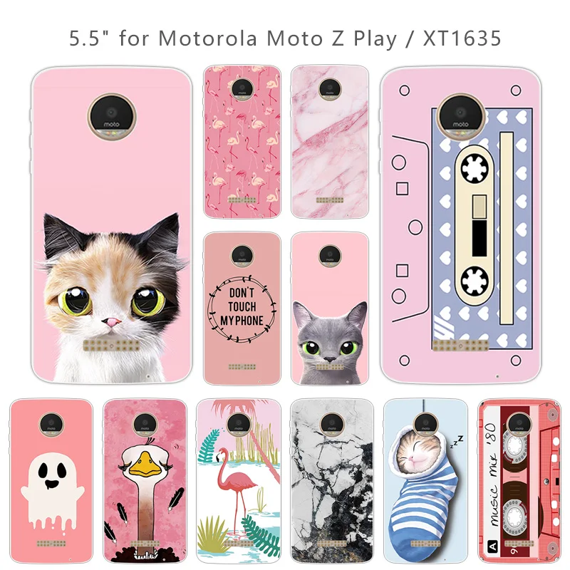 Мягкий Тонкий силиконовый чехол для Motorola Moto Z Play X 4 XT 1635-03 XT1635 Pink |