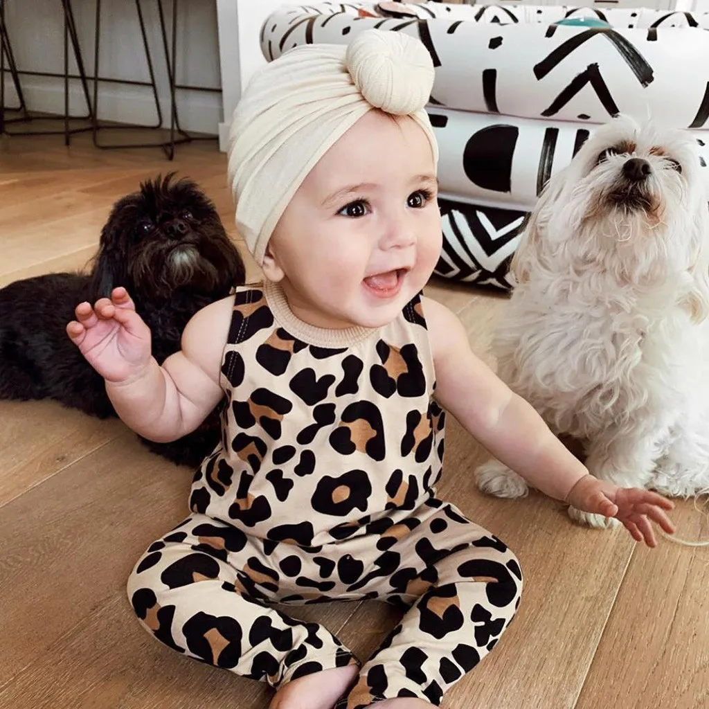 

Toddler Baby Girl Kids Boys Clothing Leopard Printed Sleeveless Baby Rompers Jumpsuit Clothes MuqGew Coveralls 2019